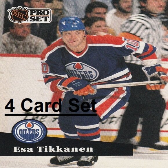 Esa Tikkanen Edmonton Oilers NHL Hockey Card Collection - 4 Card Set - Picture 1 of 5